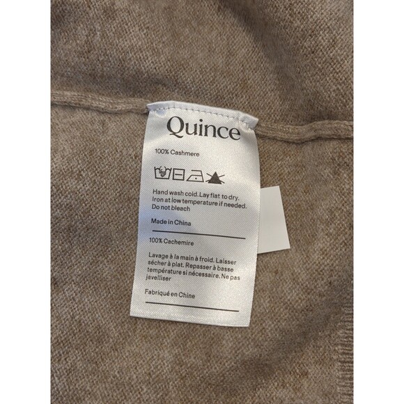 Quince 100% Mongolian Cashmere Full Zip Hoodie Sweater Womens Large NWT Oatmeal - Picture 6 of 13